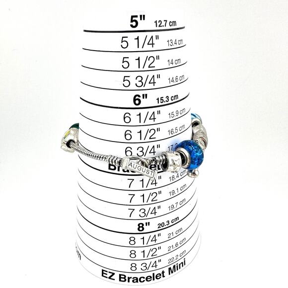 6.75” Willabee & Ward Silver Tone August Summer Vacation Beach Charm Bracelet - Picture 6 of 6